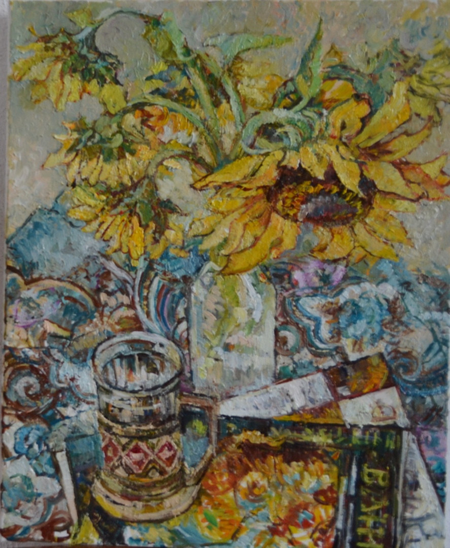 Натюрморт с подсолнухами