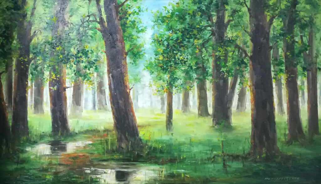 Дубовая роща после дождя