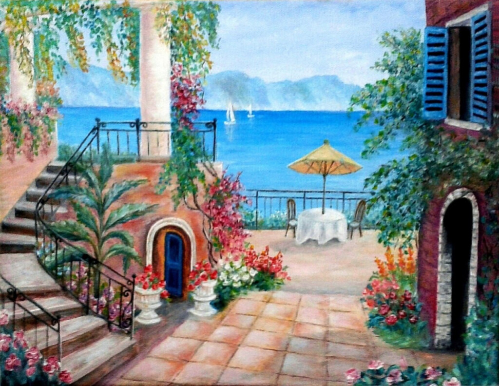 Улочка на набережной (копия картины Сен Кима)