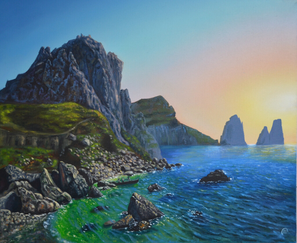 На острове Капри. Береговые утесы. По мотивам работ Л.Ф.Лагорио