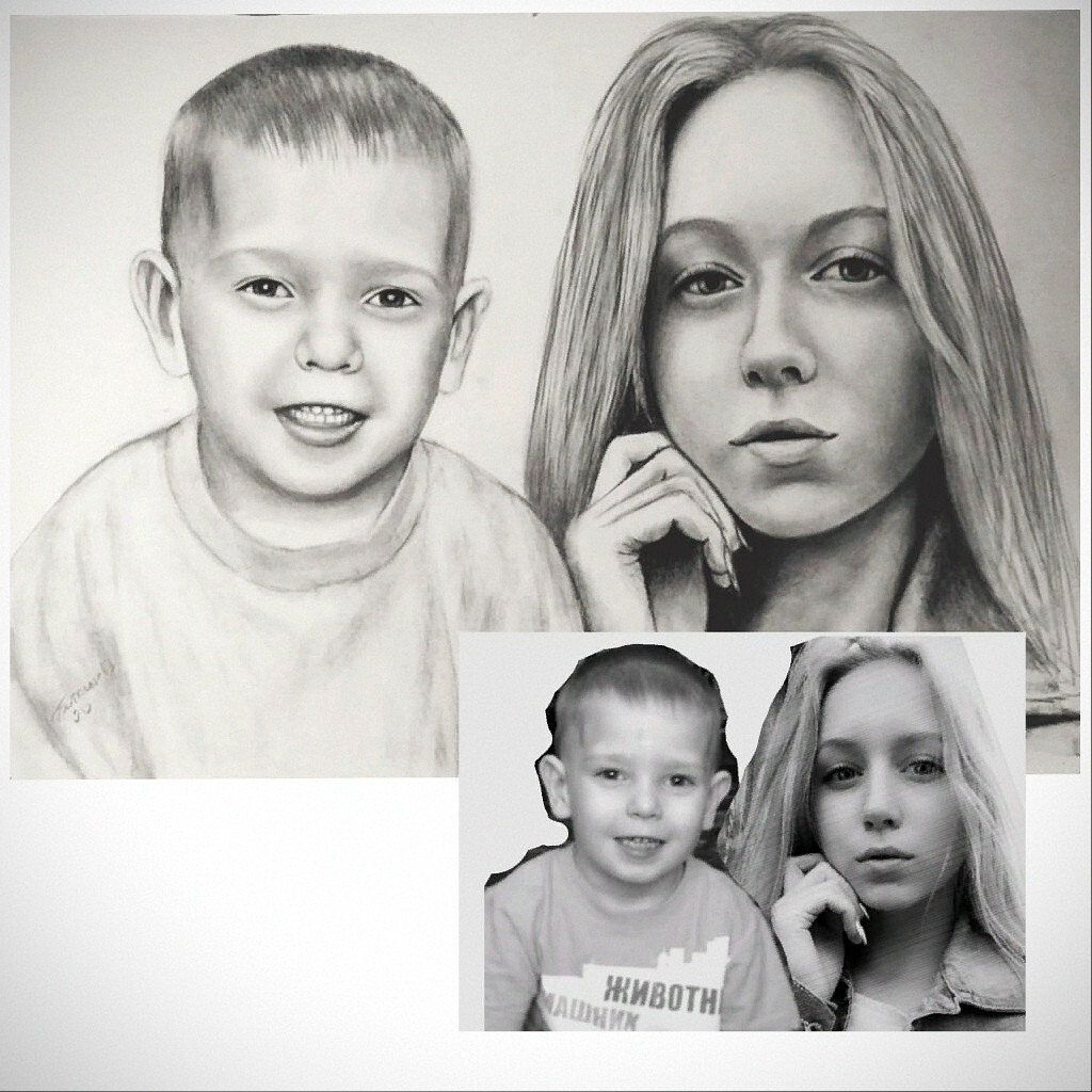 Портрет девушки с ребенком.