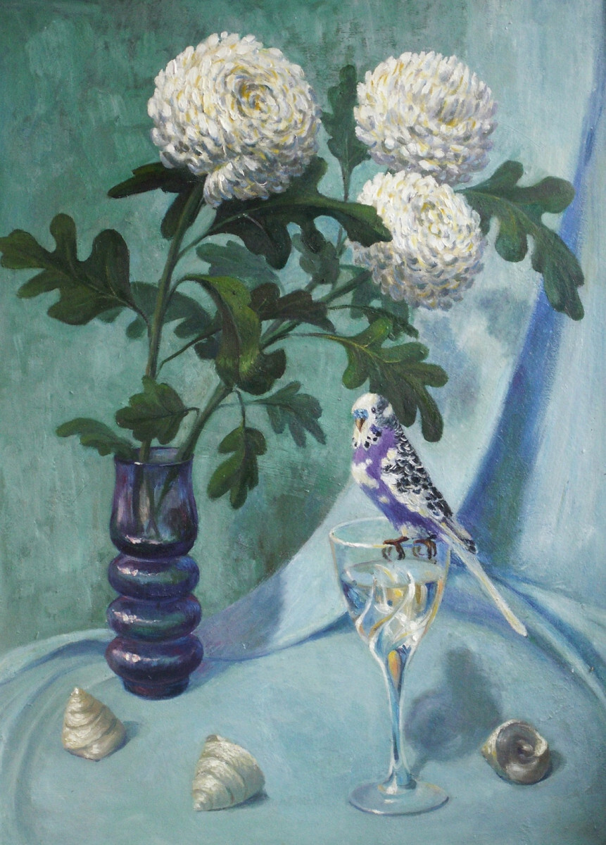 Белые хризантемы