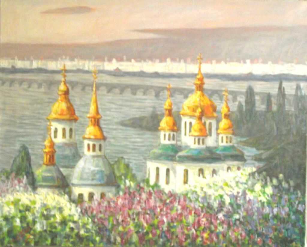 Вид на Днепр из монастыря Выдубичи.