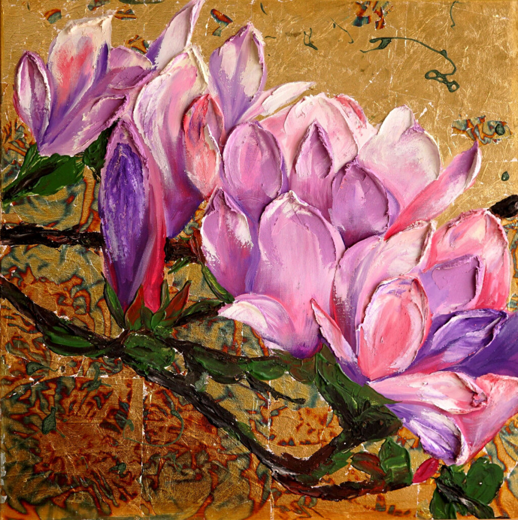 Триптих Магнолия Аурум #3