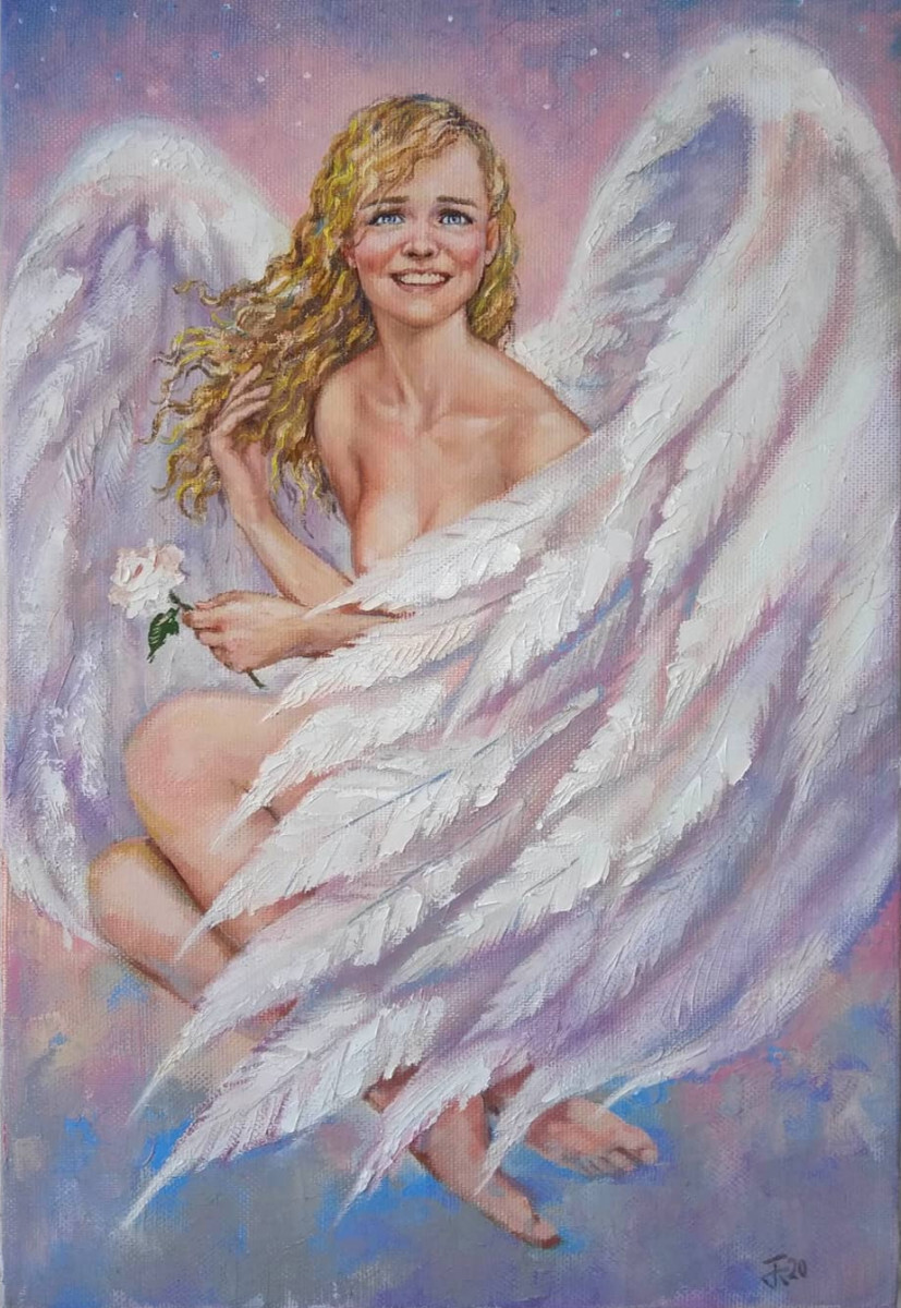 Ангел с розой