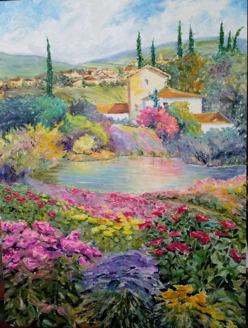 Пейзаж с прудом