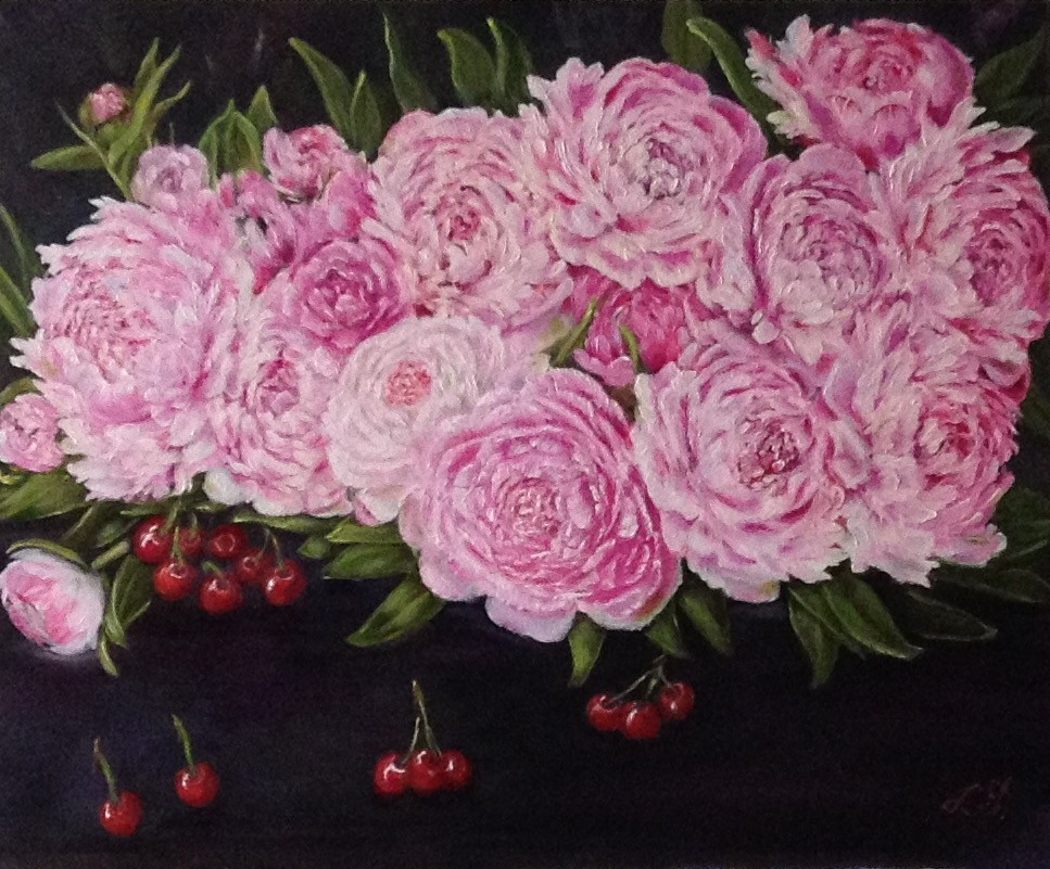 Розовые пионы