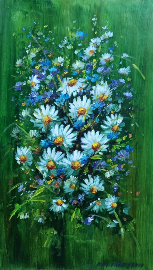 Ромашки на зеленом