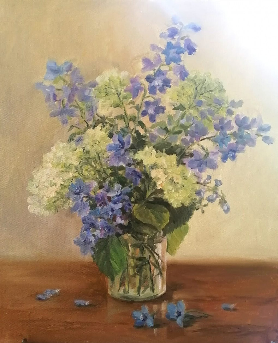 Букет Дельфиниум, сирень