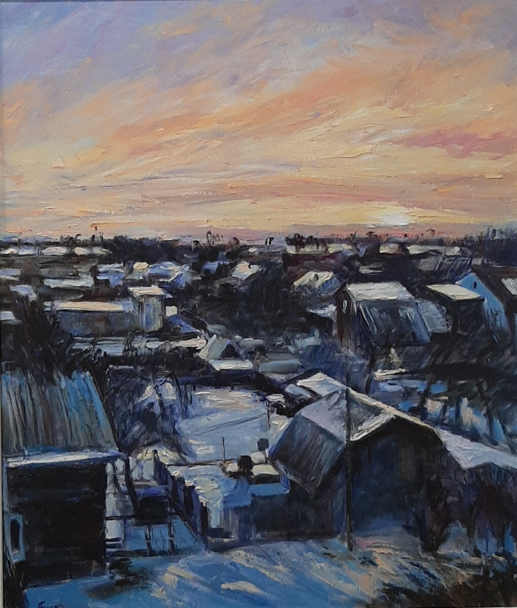 71-зимний вечер. закат