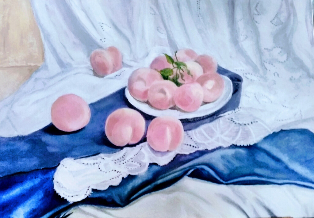 Натюрморт на синей скатерти