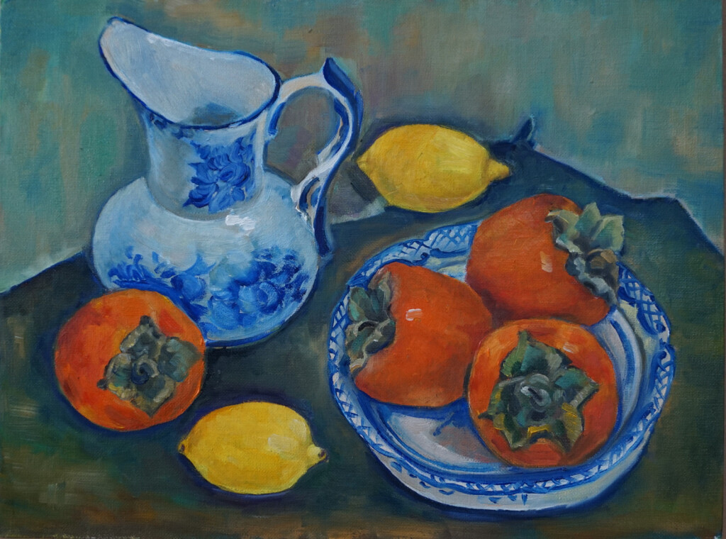 хурма и гжель