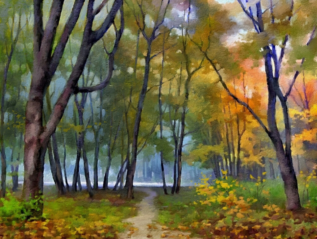 Среди кленов.