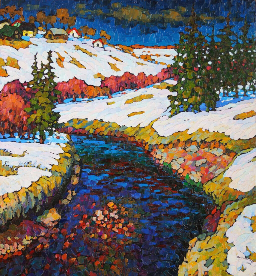 Снег тает. Эскиз.