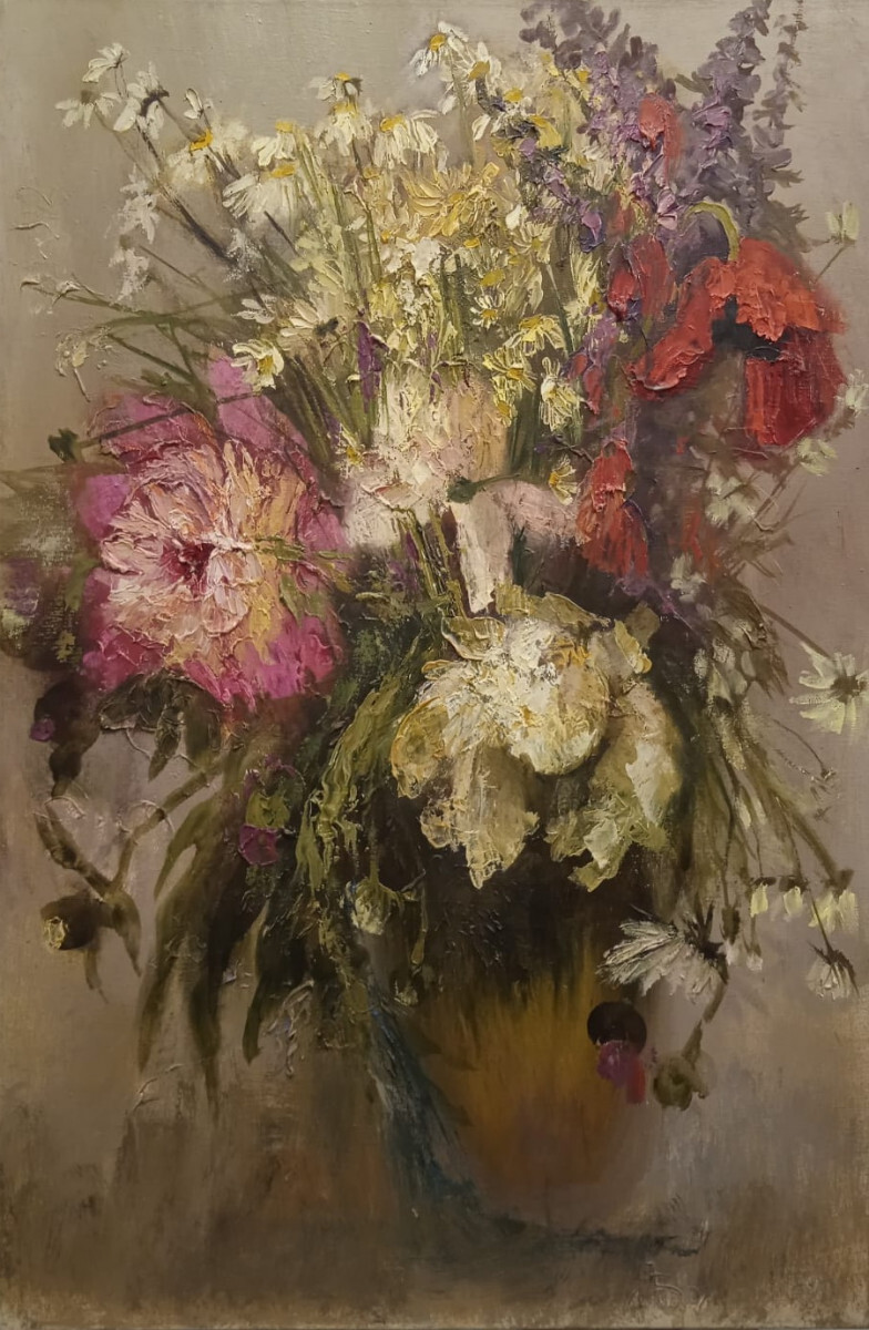 Пионы, ромашки и мак