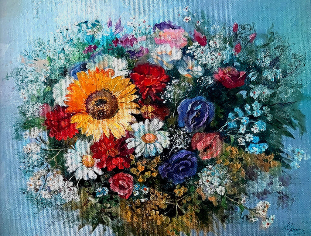 Букет с подсолнухом