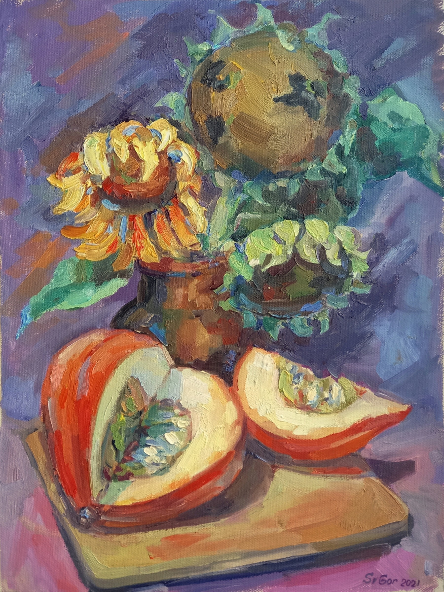 Тыква и подсолнухи