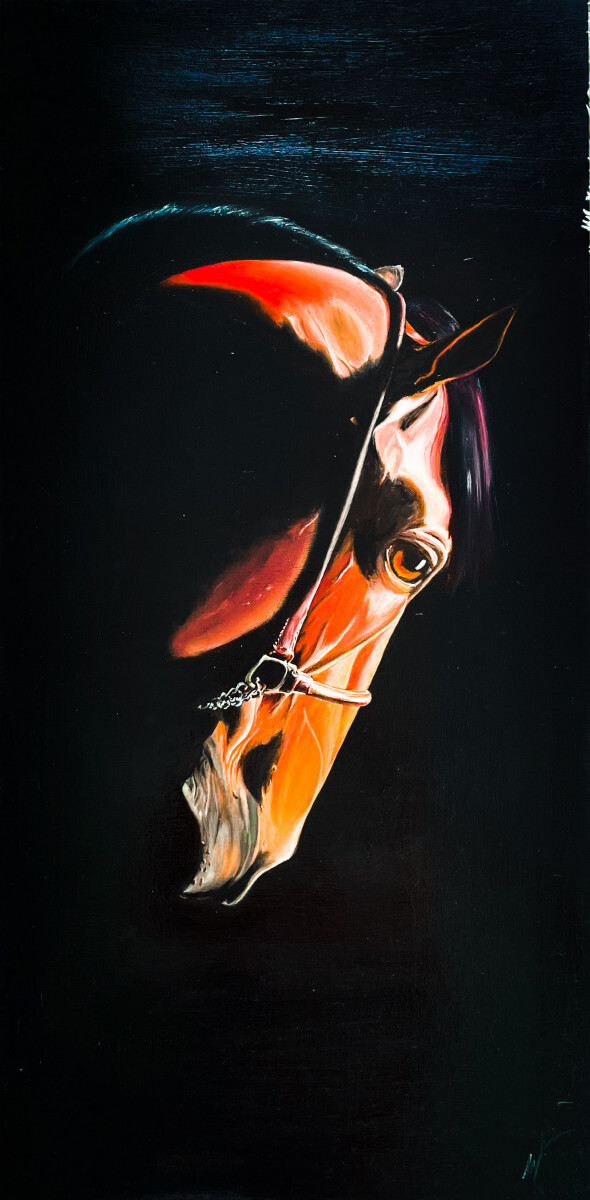 Портрет гнедой лошади