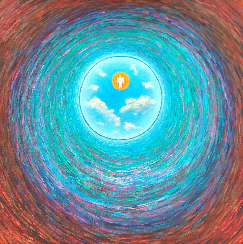 Ангел на фоне солнца