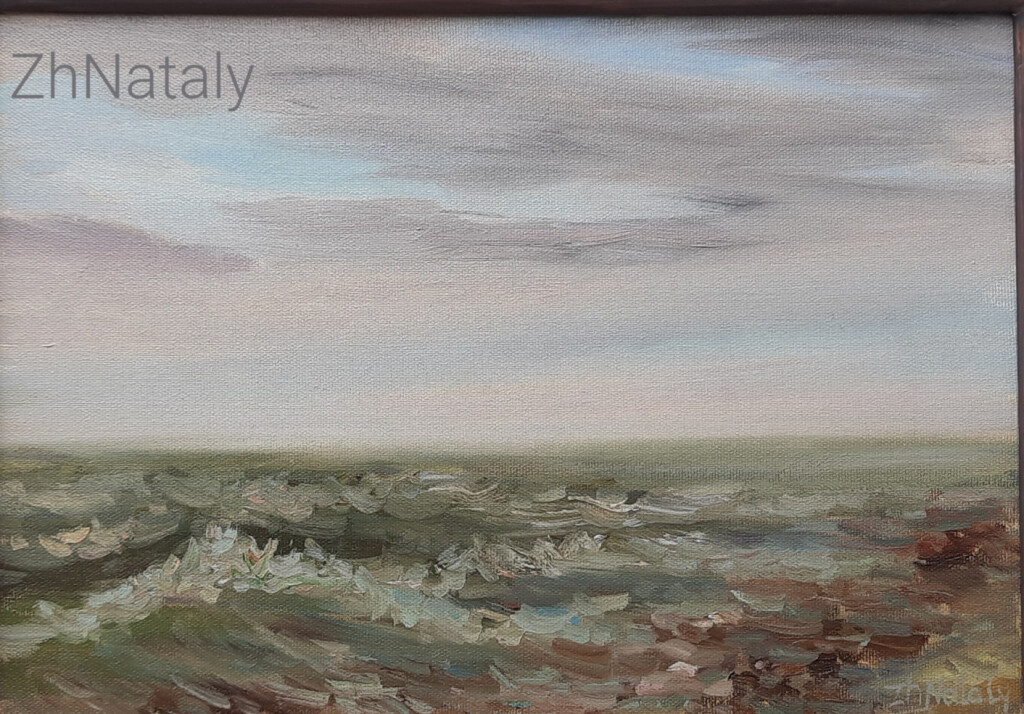 Фиолетовый закат на Азовском море