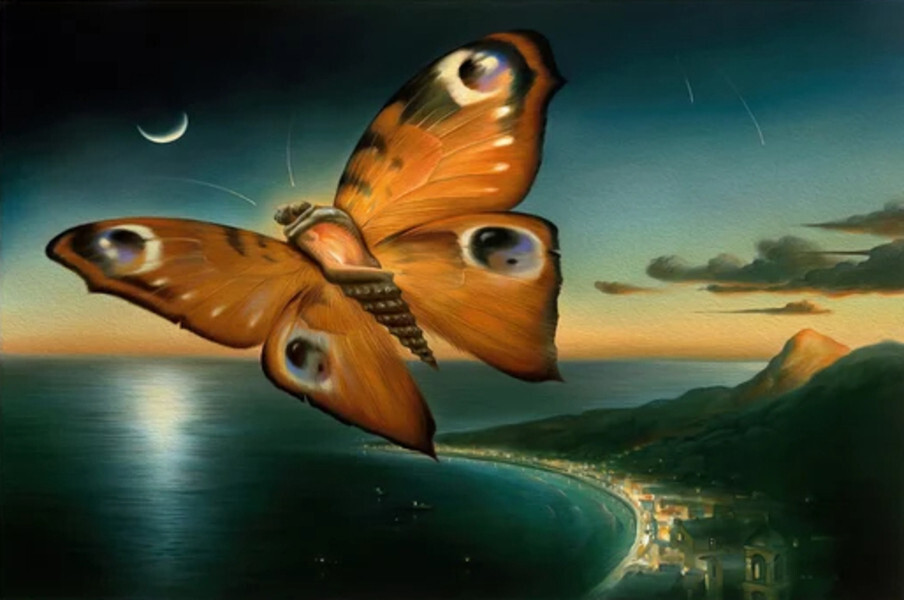 Бабочка над побережьем