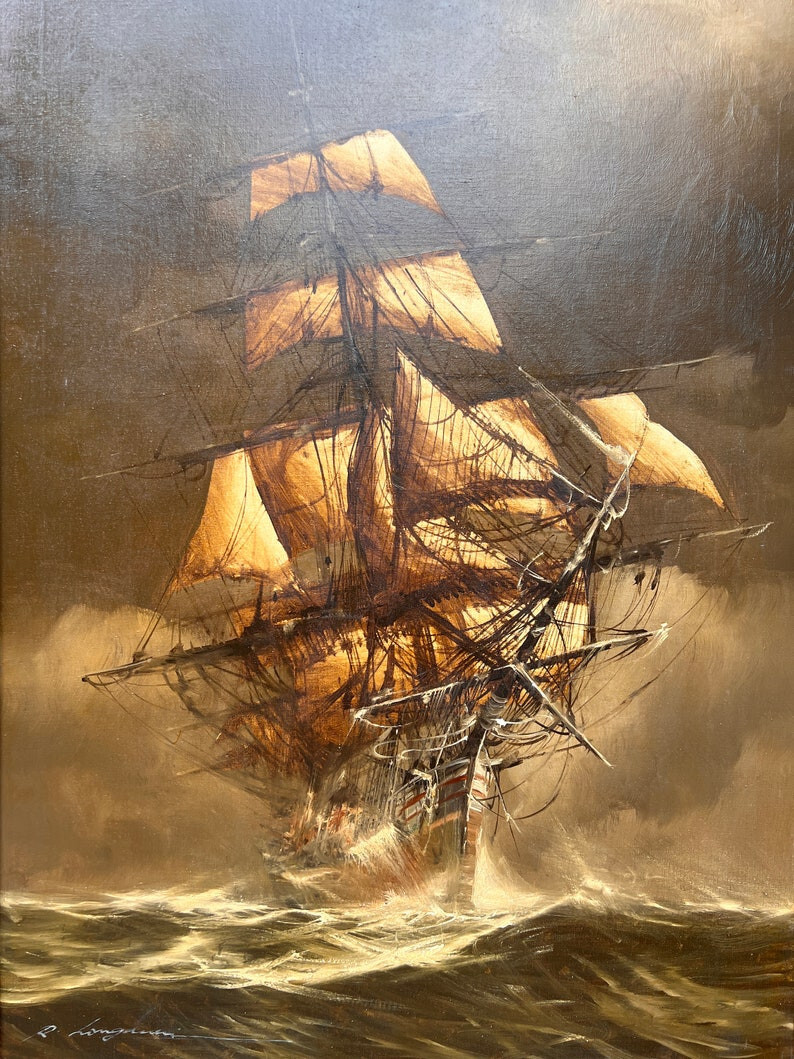 Парусный корабль в океане