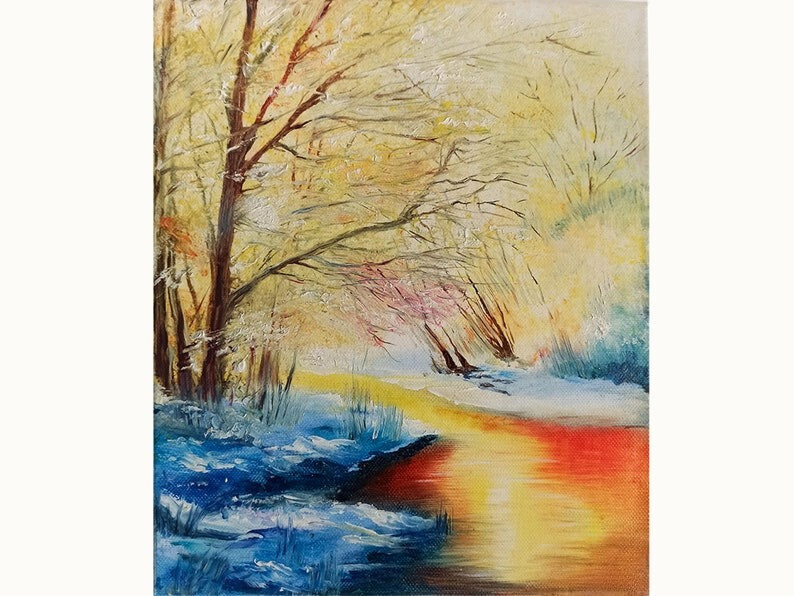 Зимний закат в лесу