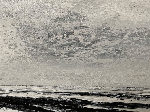 Черно-белый морской пейзаж