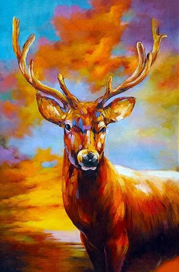 Олень на закате