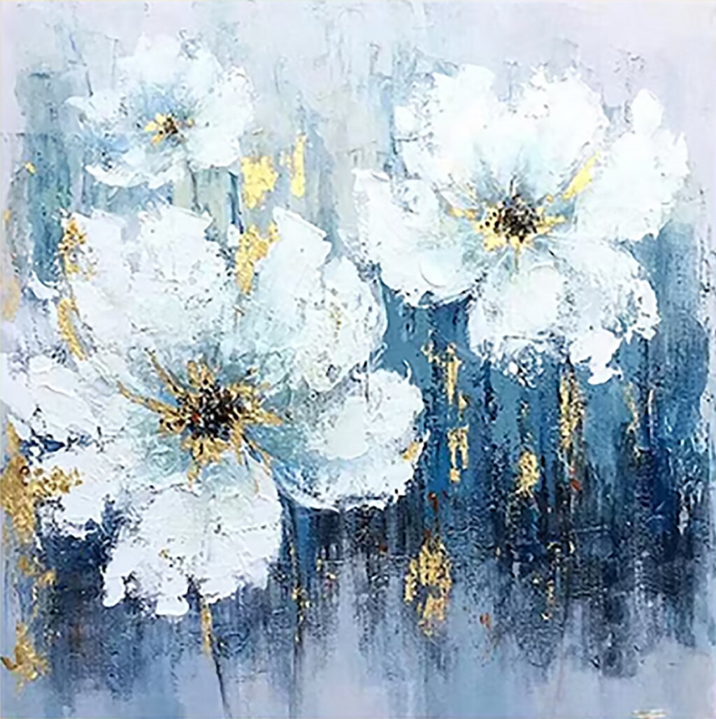 Цветы на синем