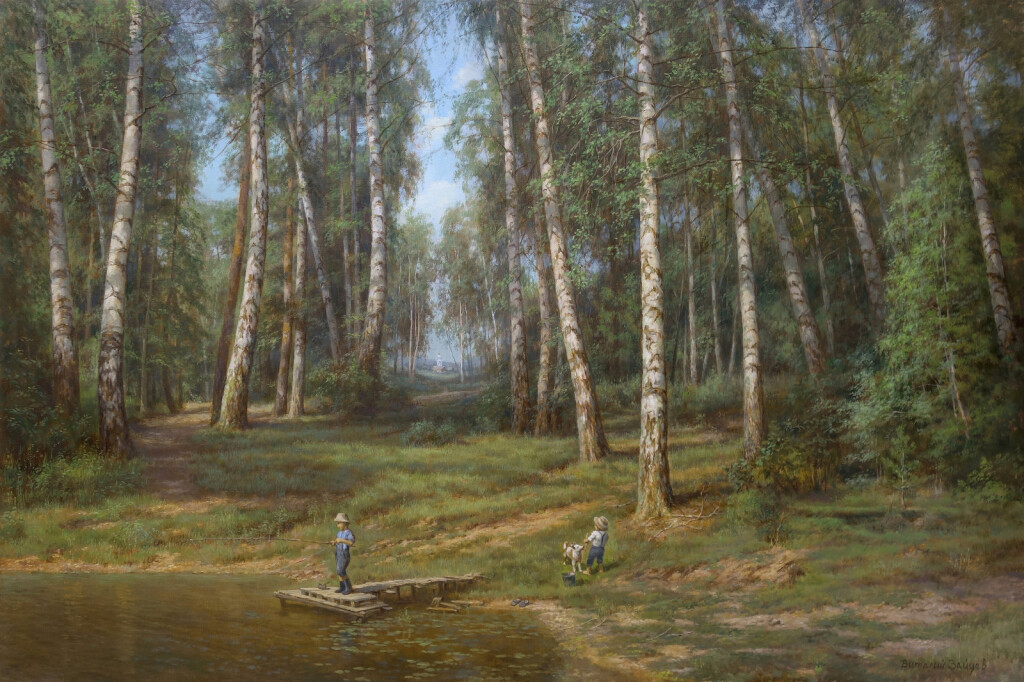 Березовая роща.Рыбаки.