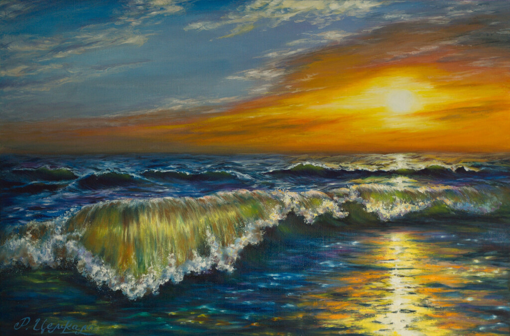 Закат на море