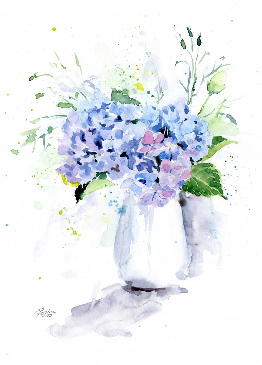 Букет с гортензиями