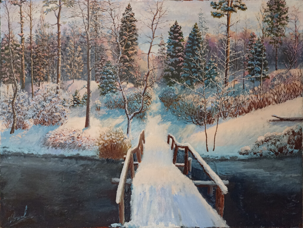 Зима. Лемболово. Речка Вьюн