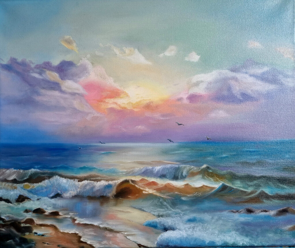 волшебный закат на море