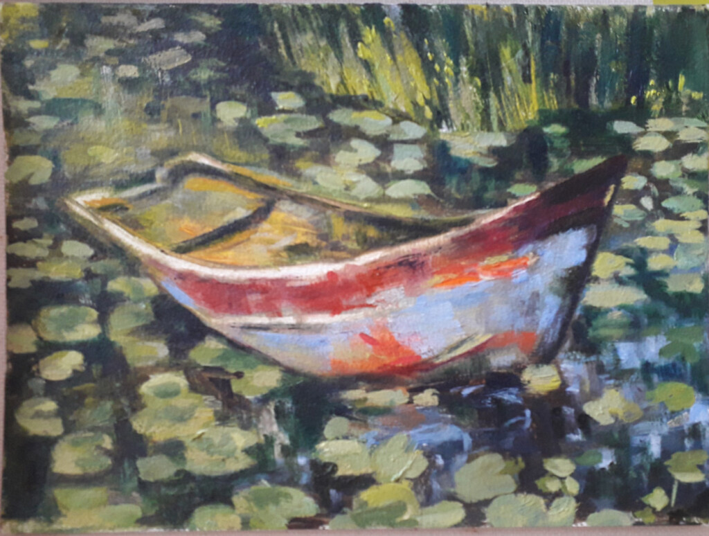 Лодка и кувшинки