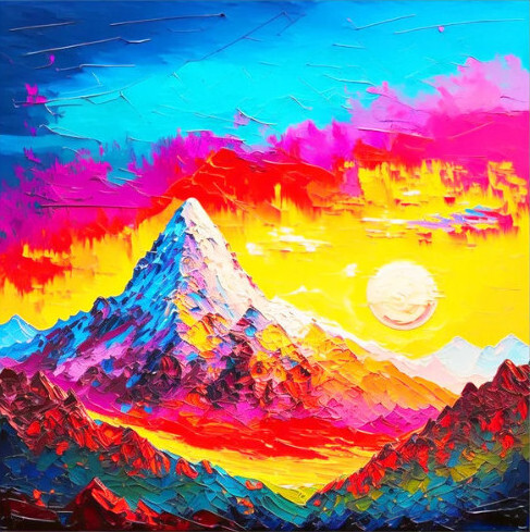 Яркий горный пейзаж