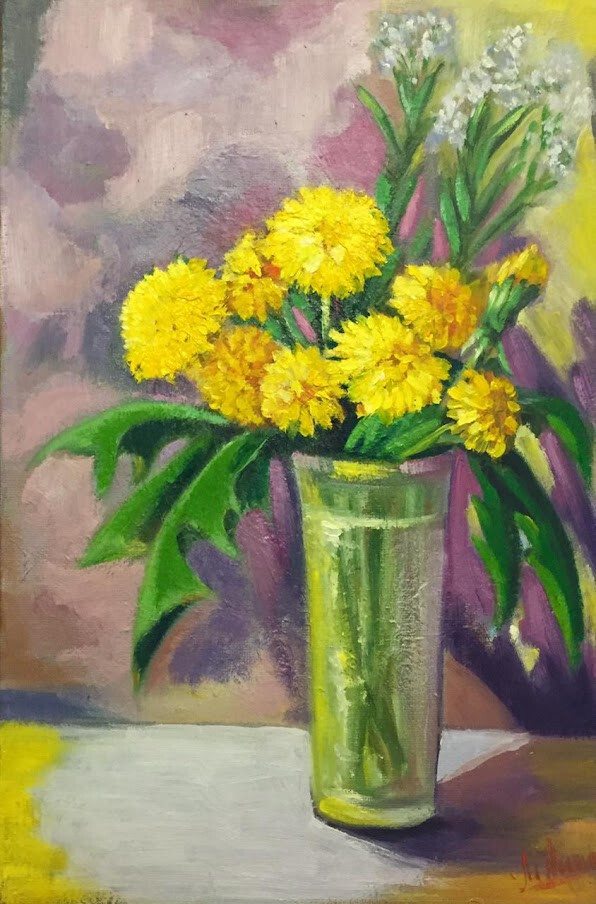 Одуванчики в стакане