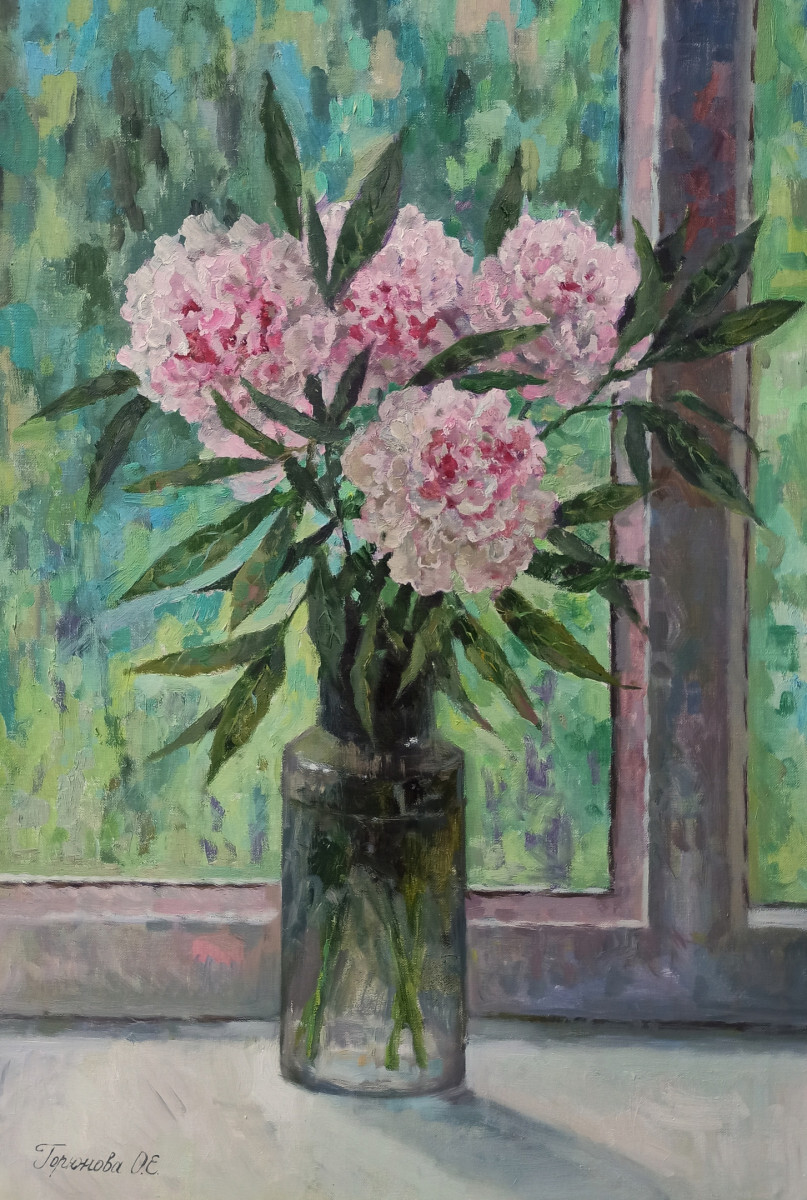 Пионы в вазе