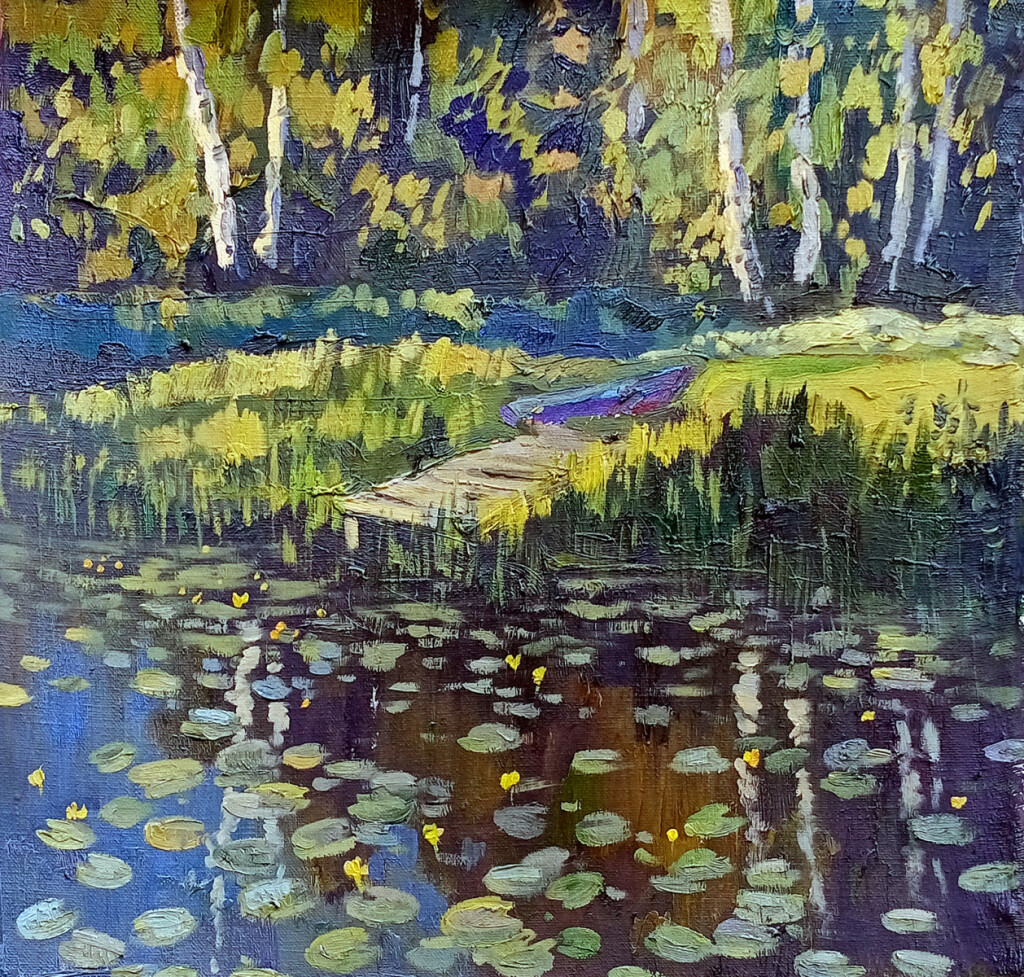 Вечер. Заросший пруд на Академичке