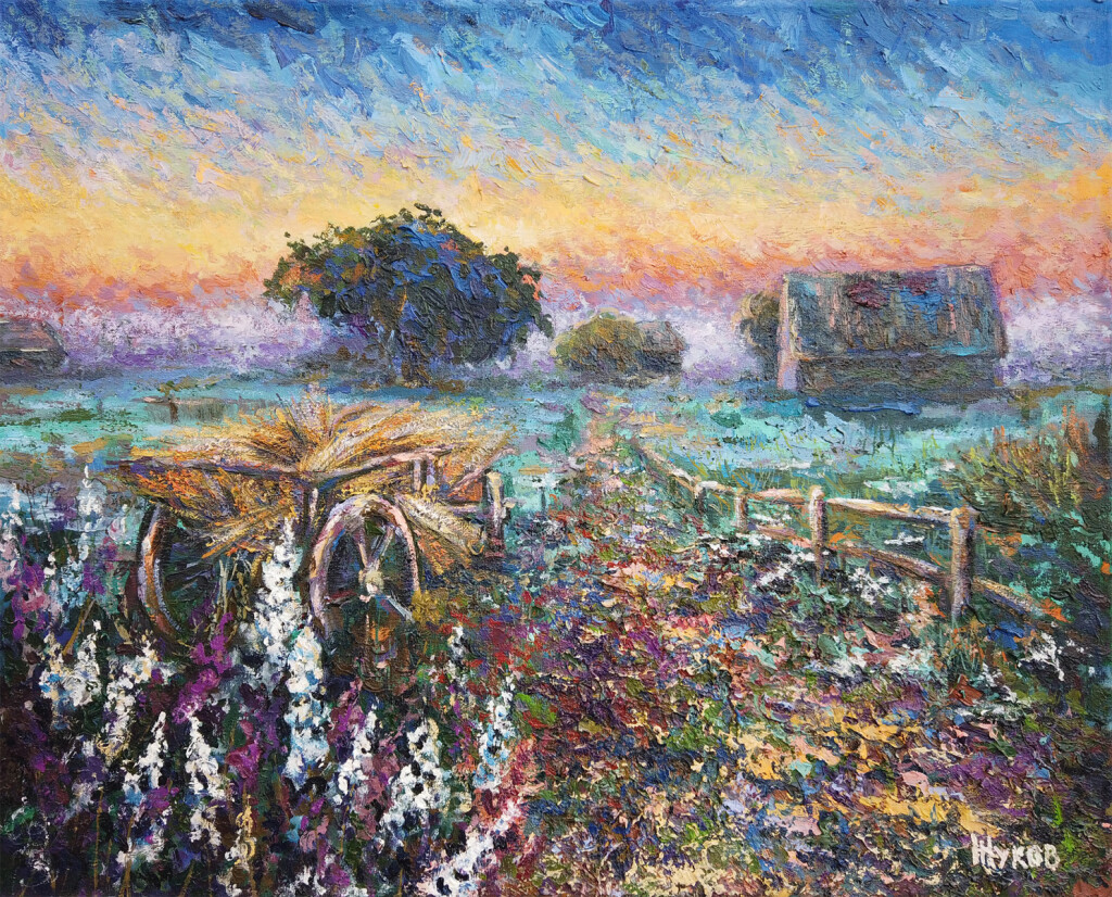 Деревня на закате