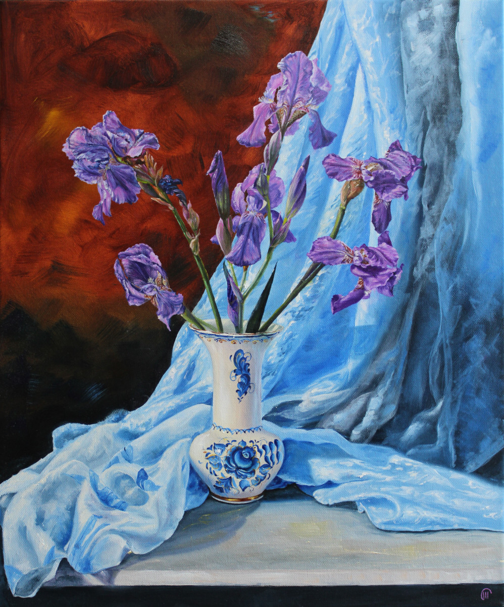 Натюрморт с ирисами