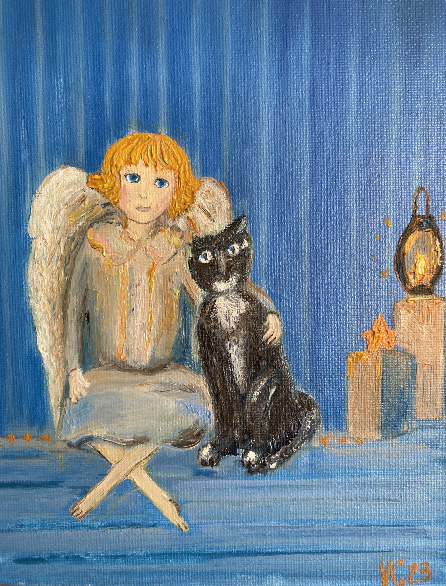 Ангел с котом