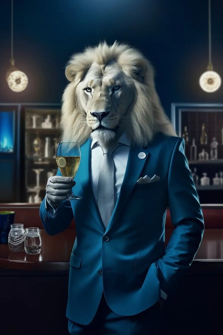 Лев в баре