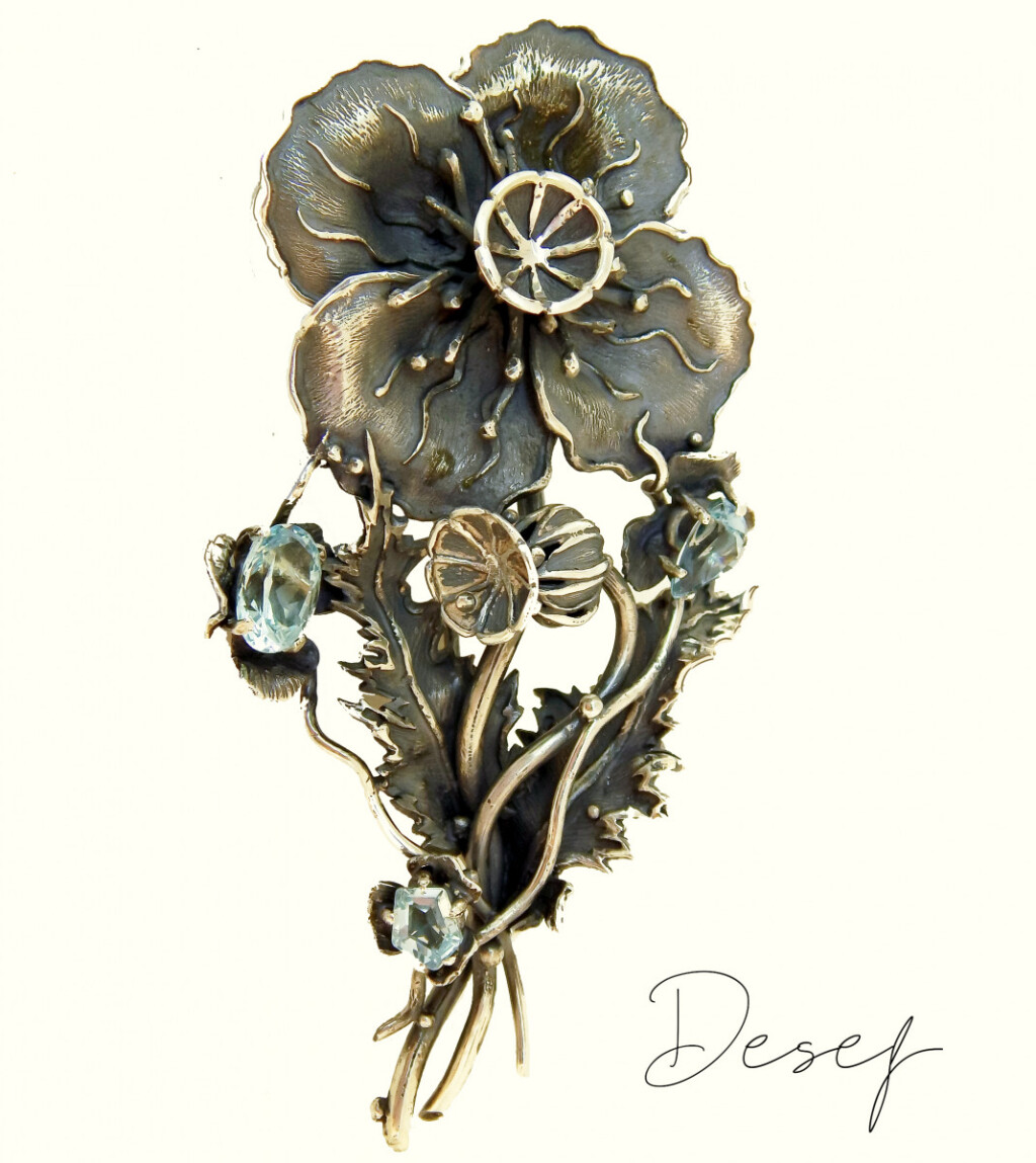 Брошь Тибетский мак