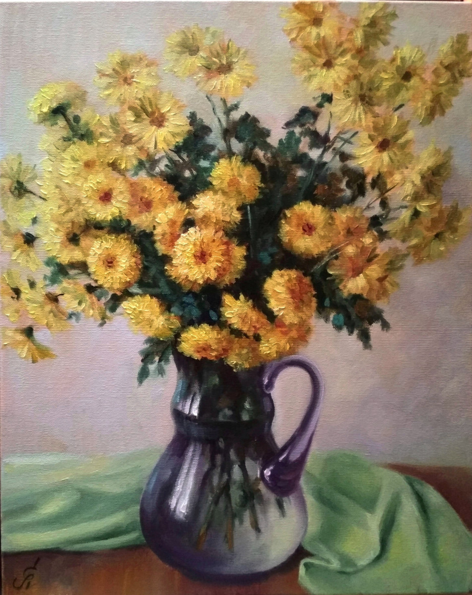 золотые хризантемы