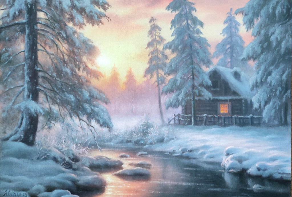 Избушка в зимнем лесу