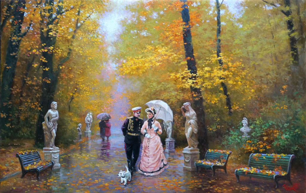 В осеннем парке.