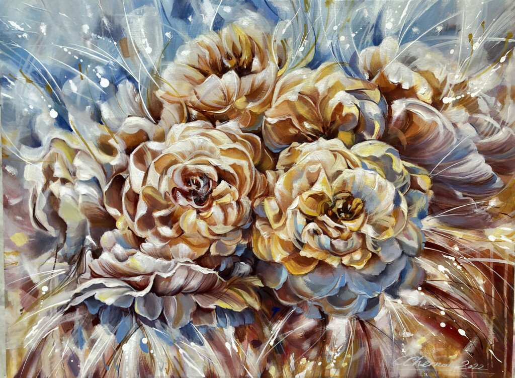 Пионы. Карамель.