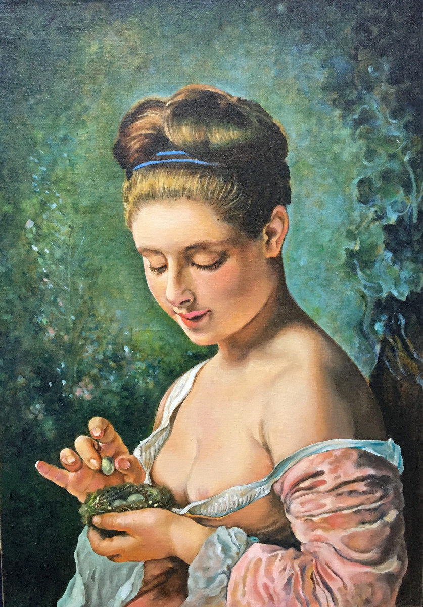 копия картины -Шарль Джошуа Шаплен Девушка с гнездом